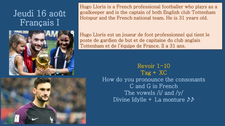 hugo hugo lloris goalkeeper and is the captain