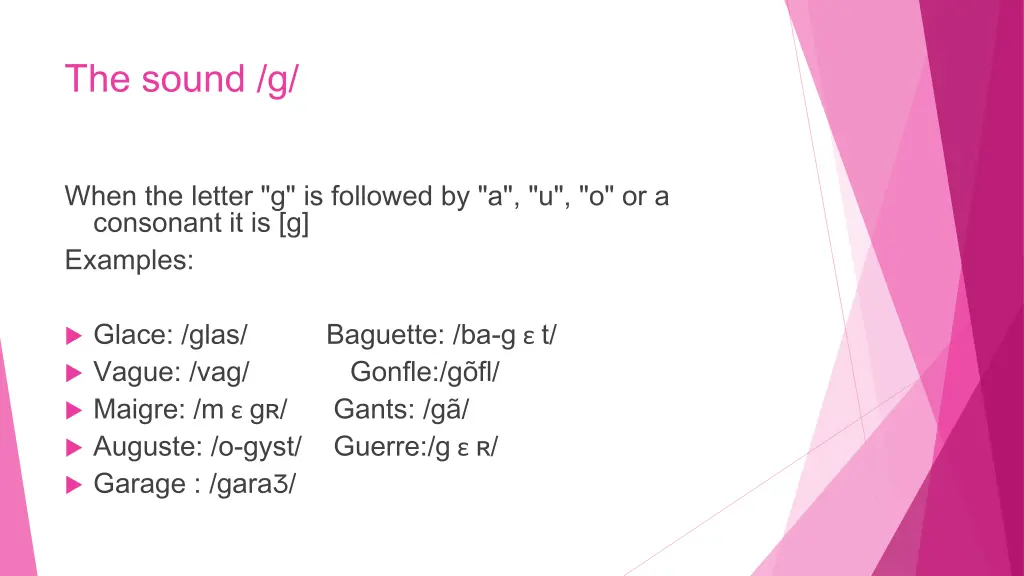 the sound g