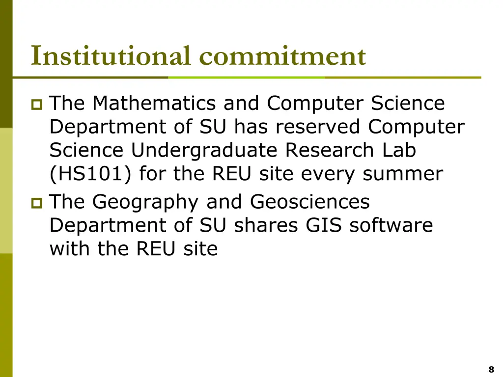 institutional commitment