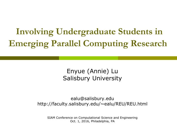 involving undergraduate students in emerging