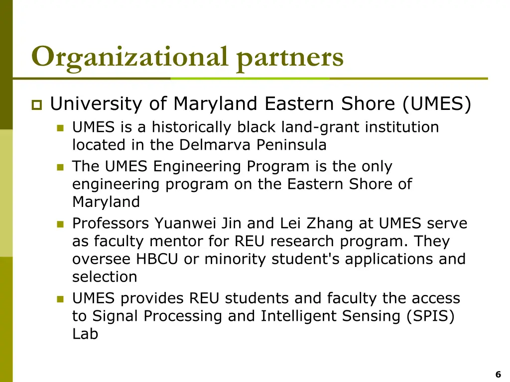 organizational partners