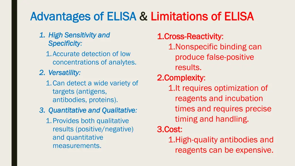 advantages of elisa advantages of elisa