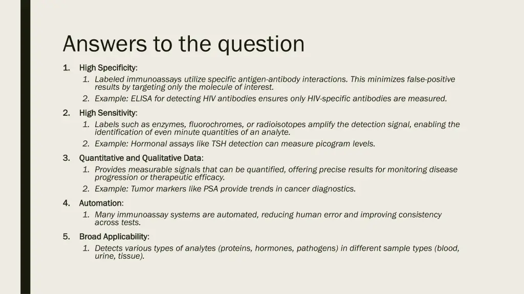 answers to the question