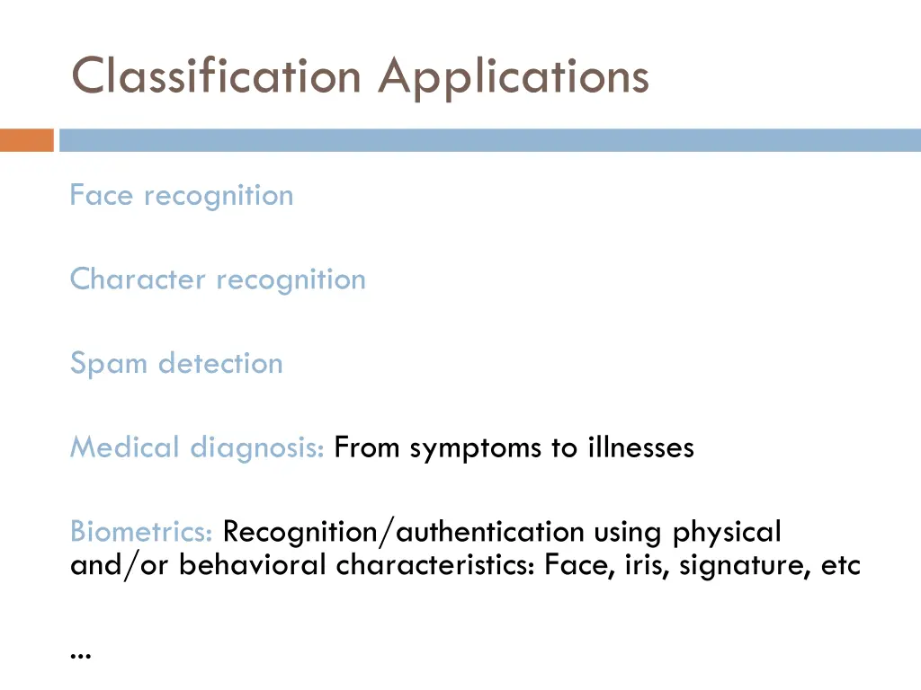 classification applications