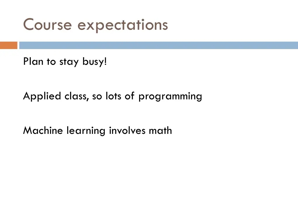 course expectations