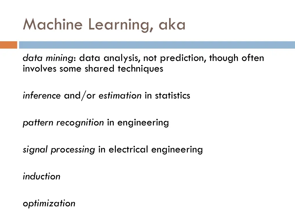 machine learning aka