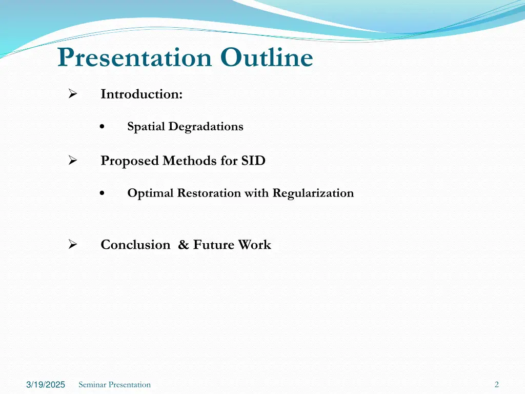 presentation outline