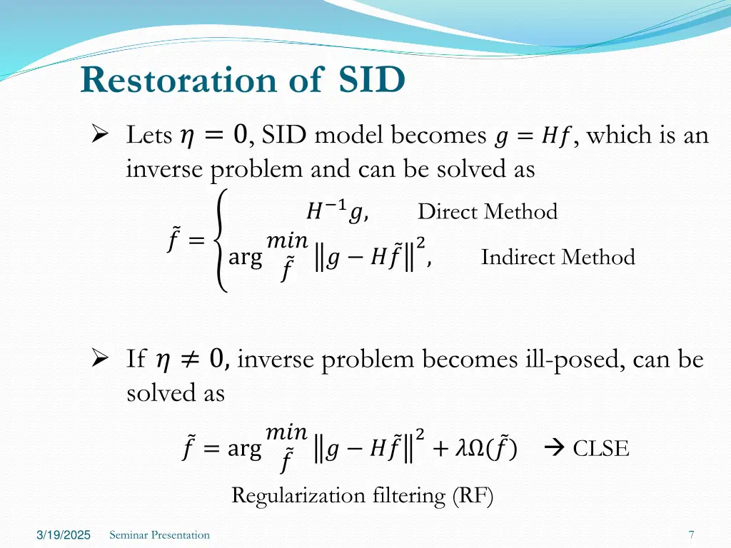 restoration of sid