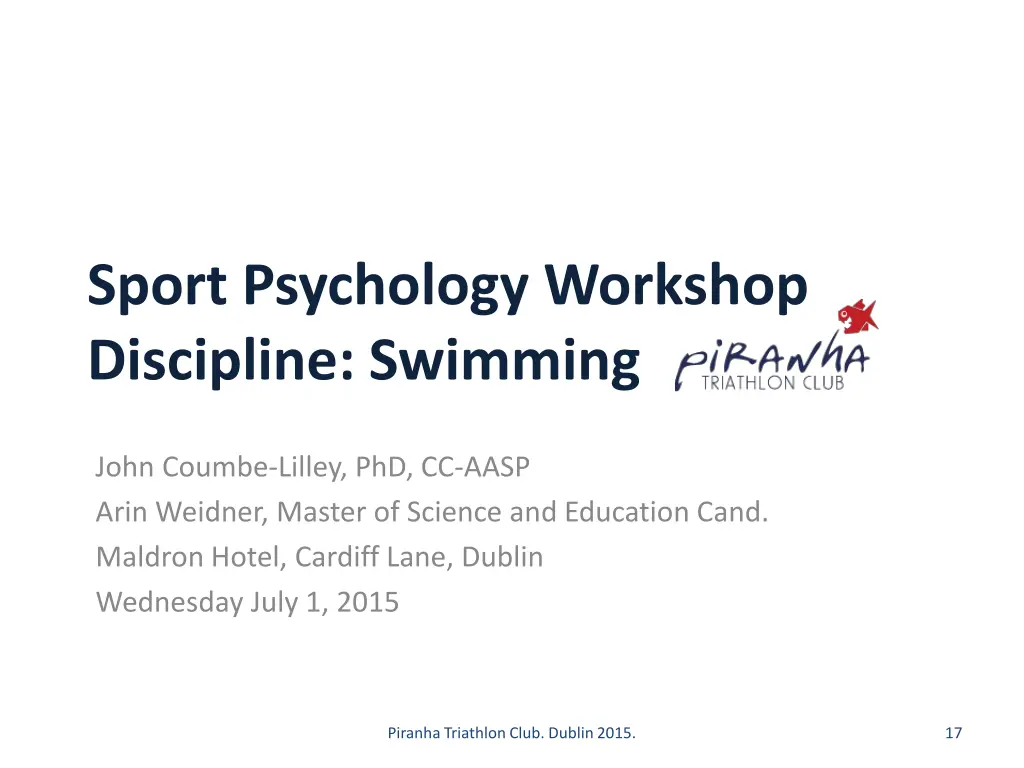 sport psychology workshop discipline swimming