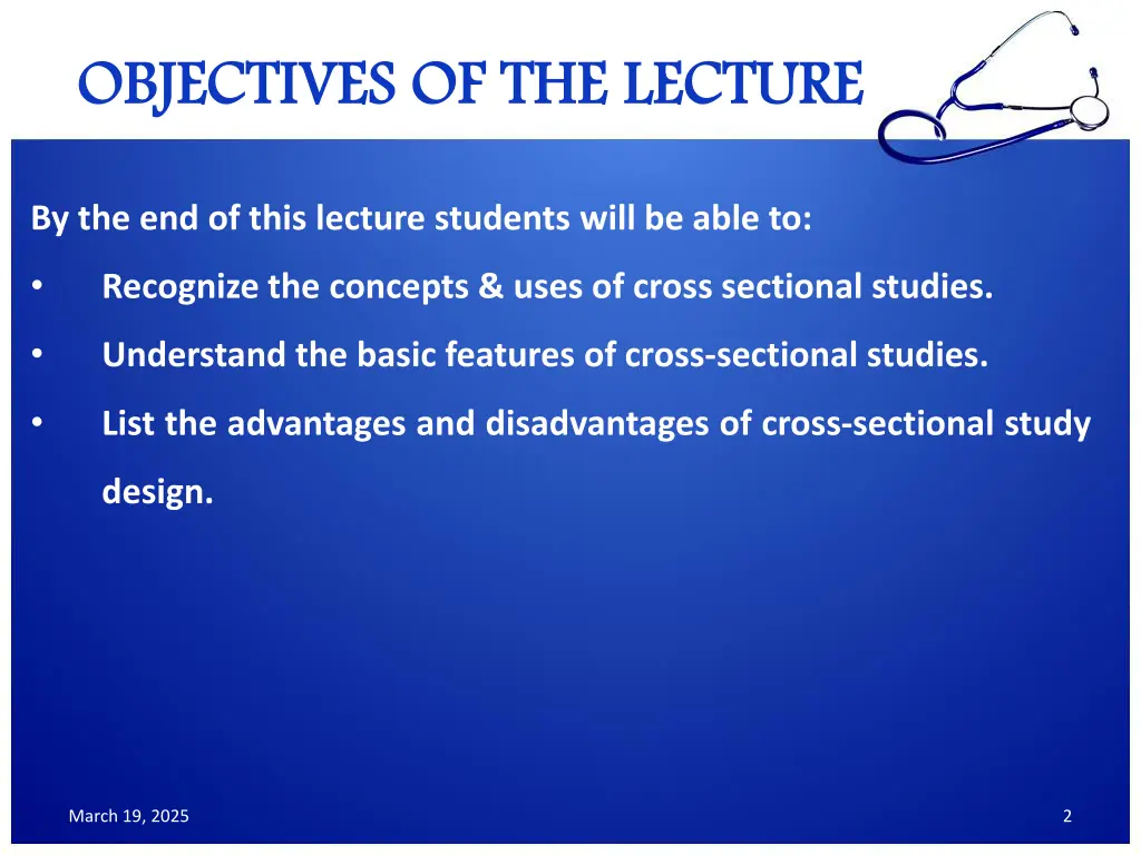 objectives of the lecture objectives