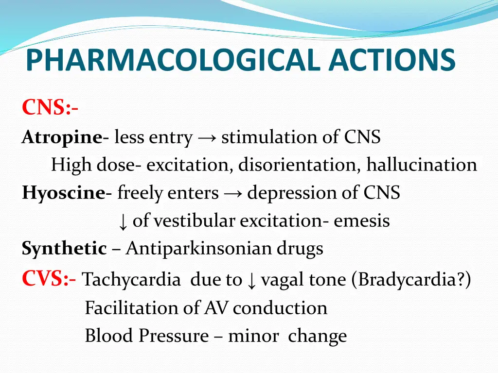 pharmacological actions