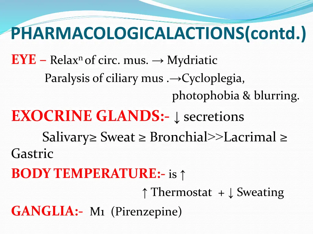 pharmacologicalactions contd
