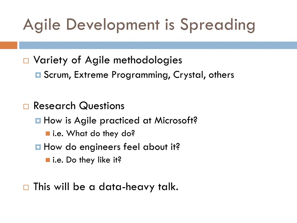 agile development is spreading