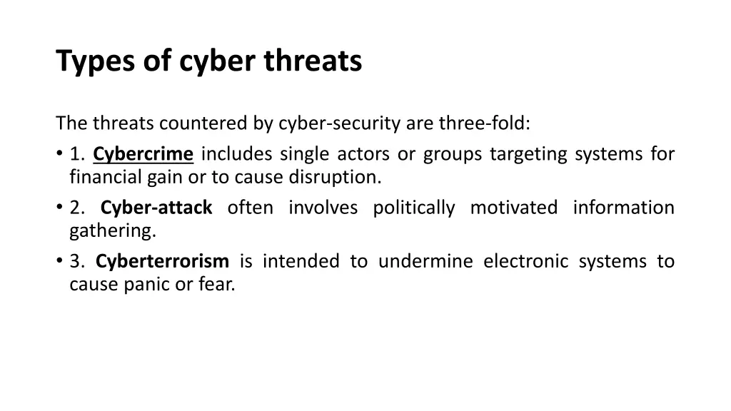 types of cyber threats