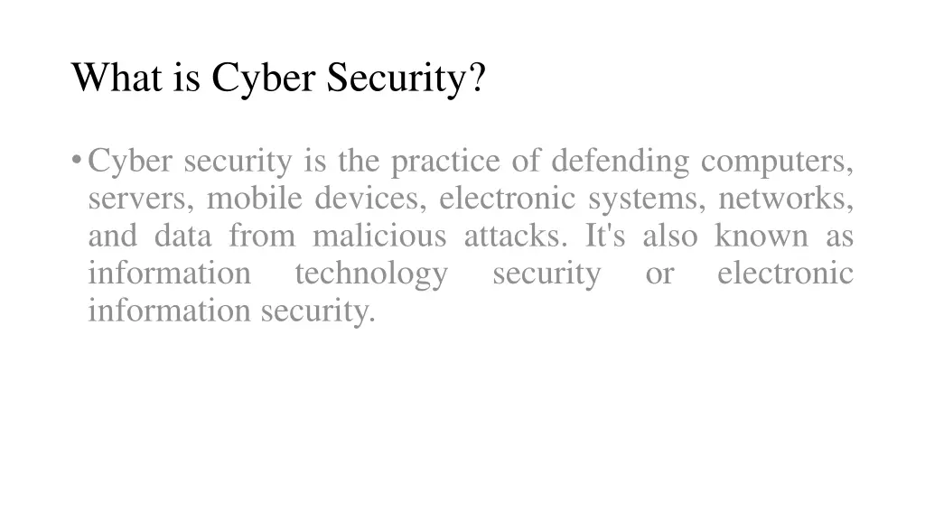 what is cyber security