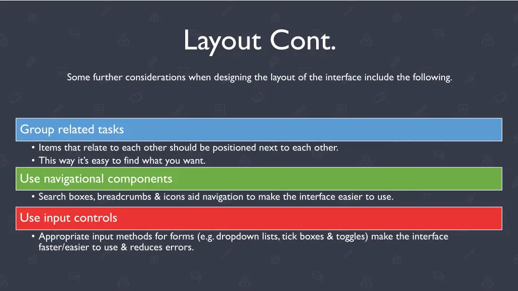 layout cont