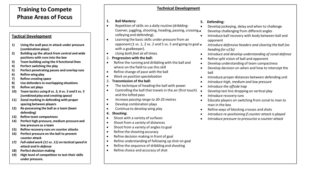 technical development