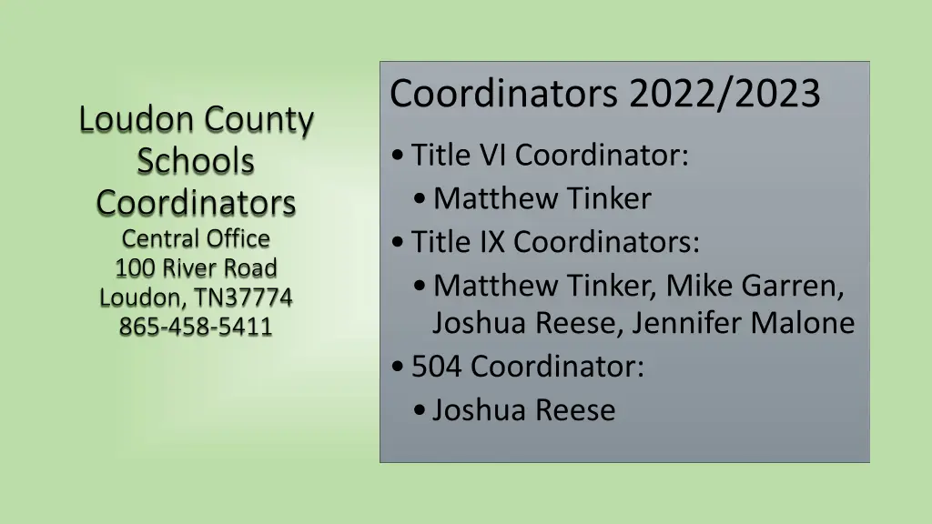 coordinators 2022 2023