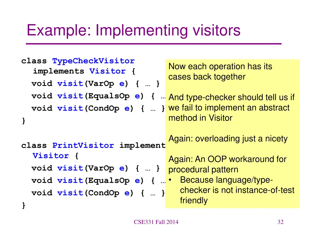 example implementing visitors