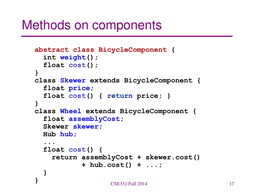 methods on components