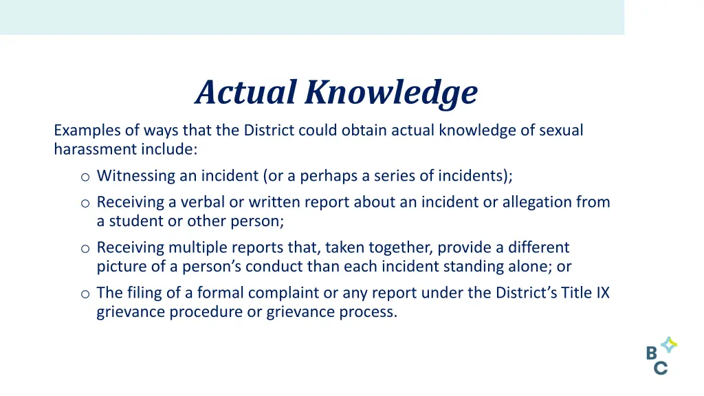 actual knowledge