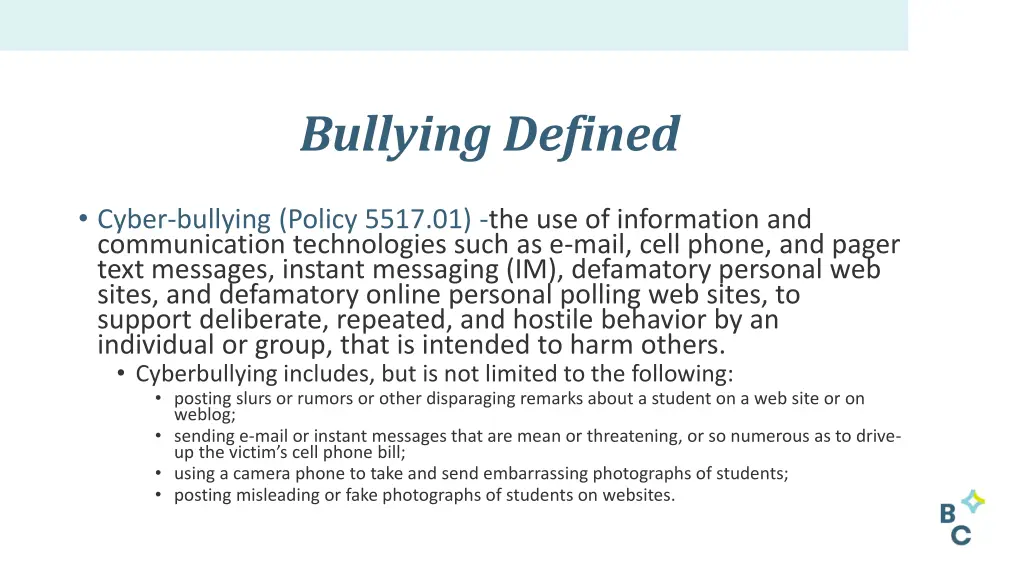 bullying defined 3