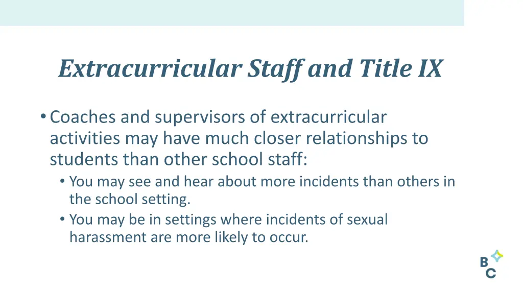 extracurricular staff and title ix