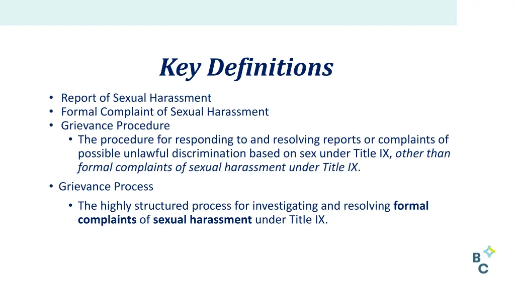key definitions