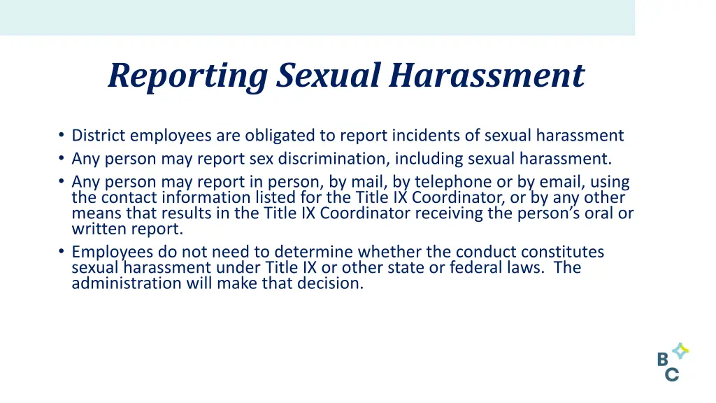 reporting sexual harassment