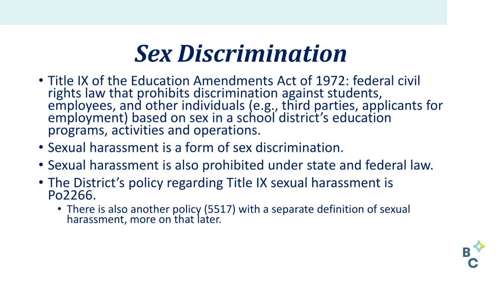 sex discrimination title ix of the education