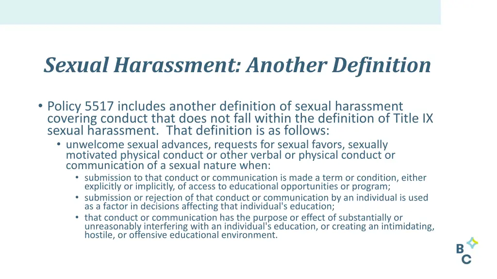 sexual harassment another definition