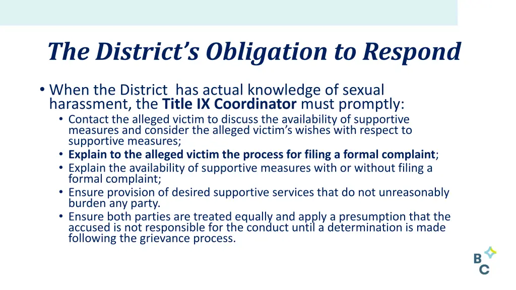 the district s obligation to respond