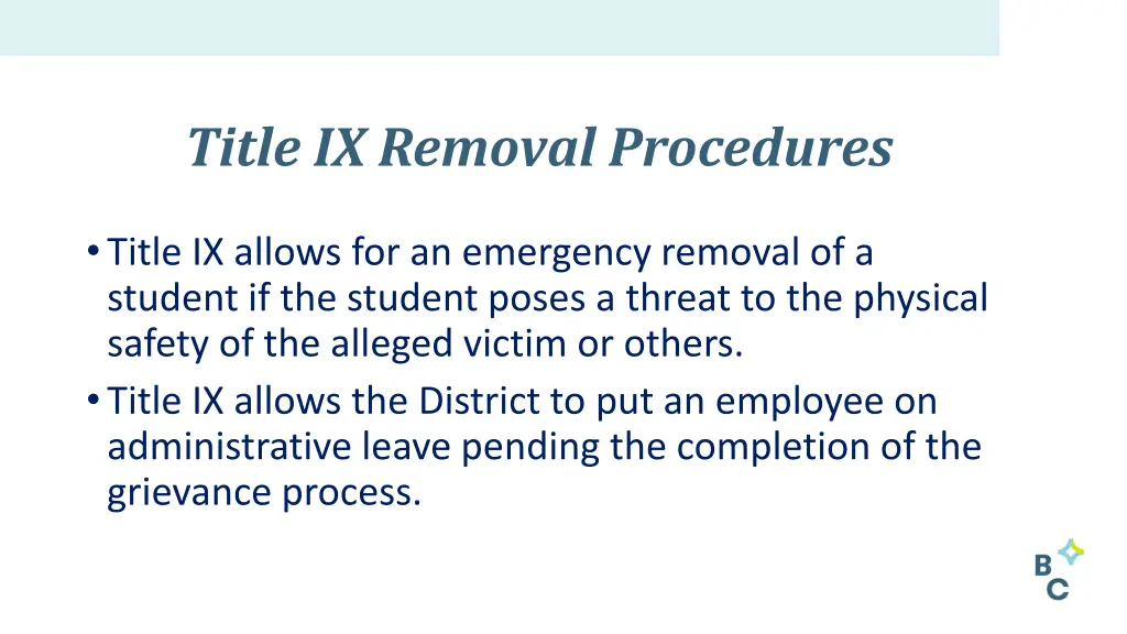 title ix removal procedures