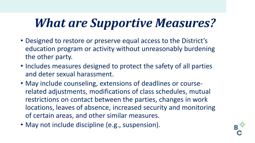 what are supportive measures