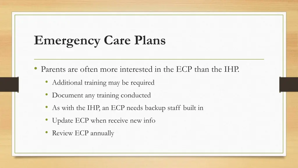 emergency care plans 1
