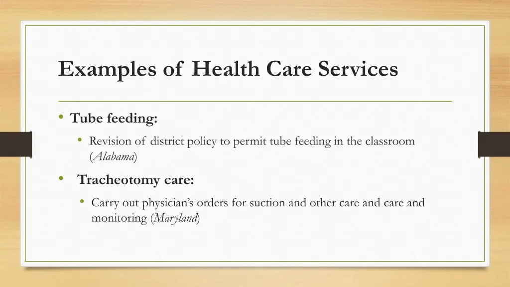 examples of health care services 4