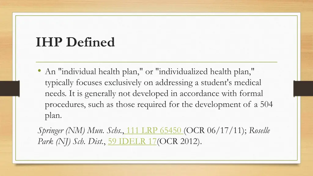 ihp defined