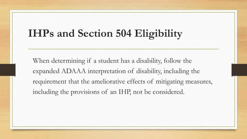 ihps and section 504 eligibility