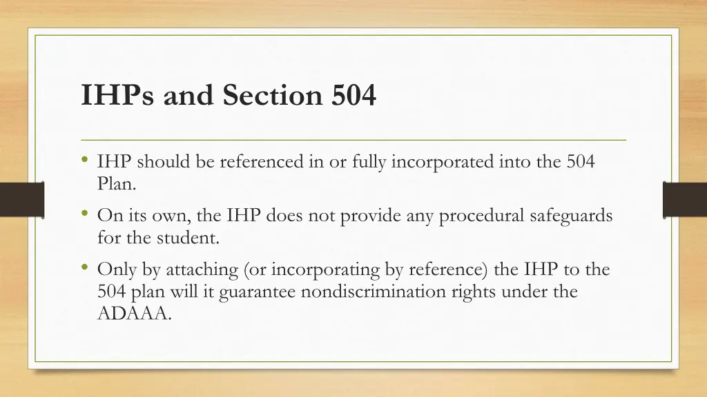 ihps and section 504