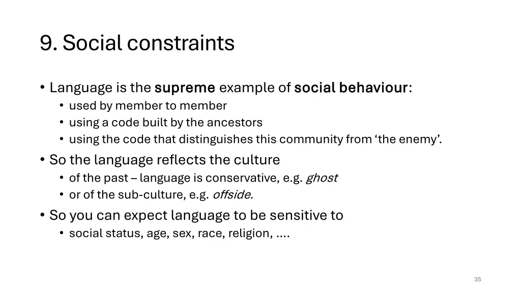 9 social constraints