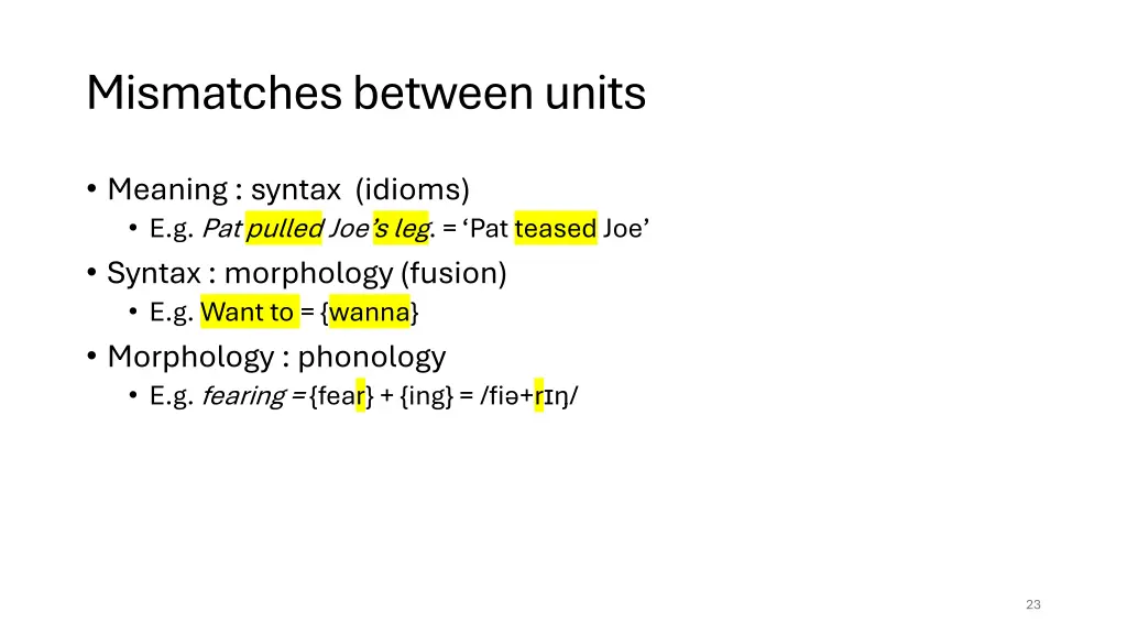 mismatches between units