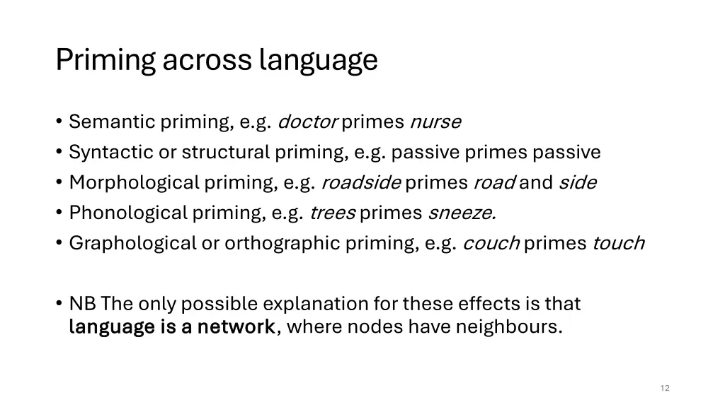 priming across language
