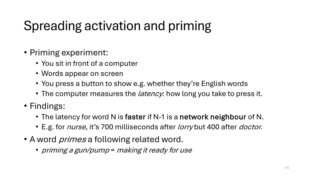 spreading activation and priming