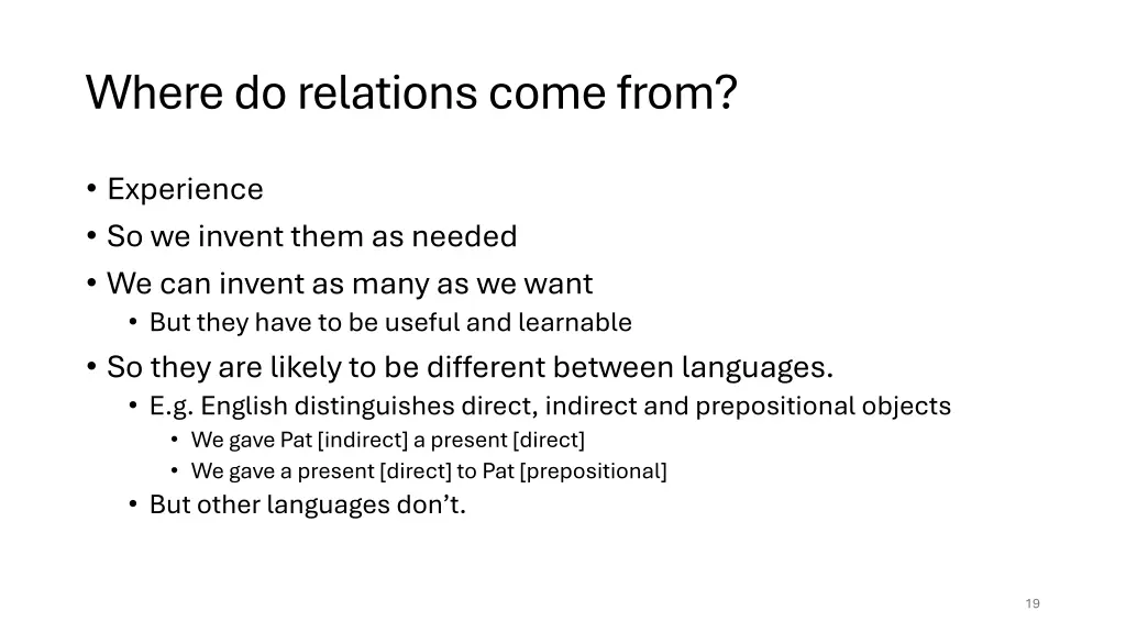 where do relations come from