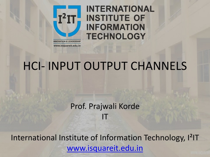 hci input output channels