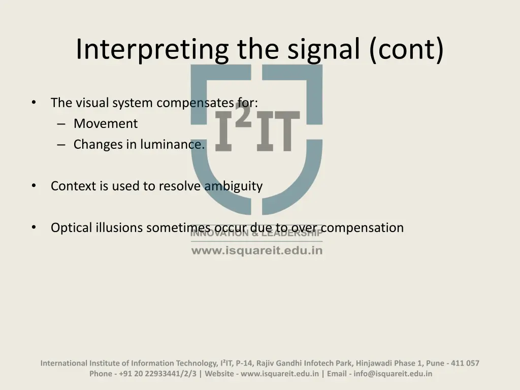 interpreting the signal cont 1