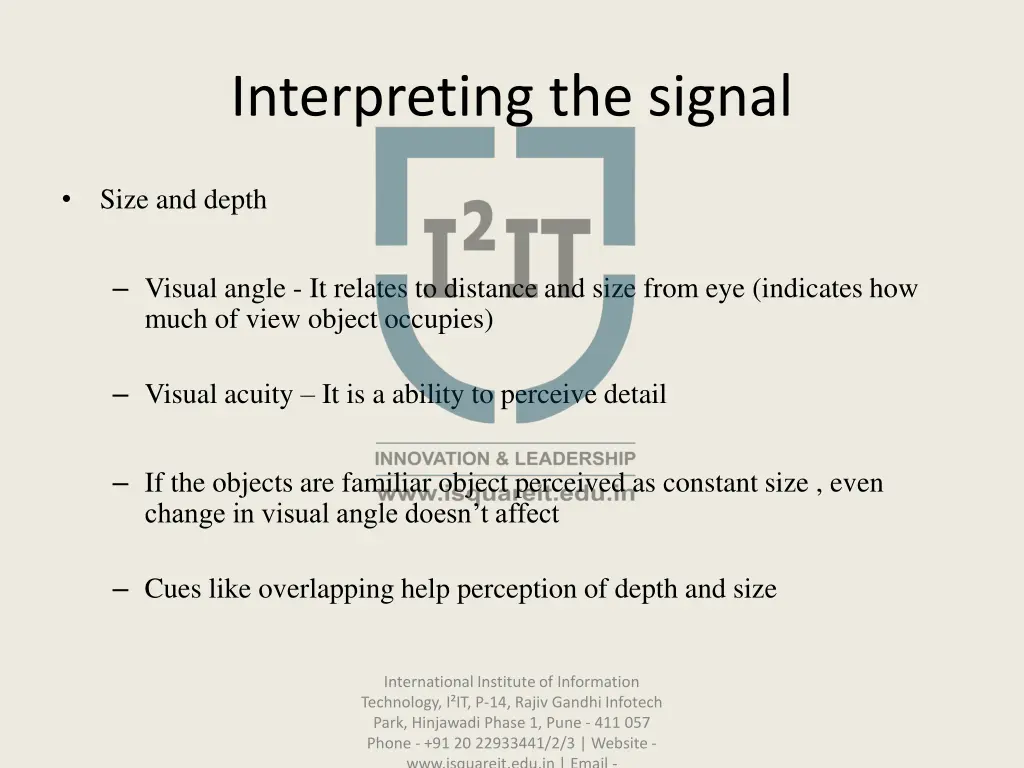 interpreting the signal