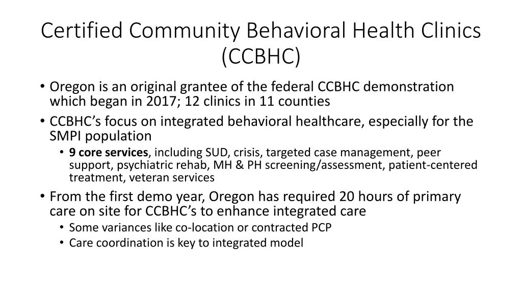 certified community behavioral health clinics
