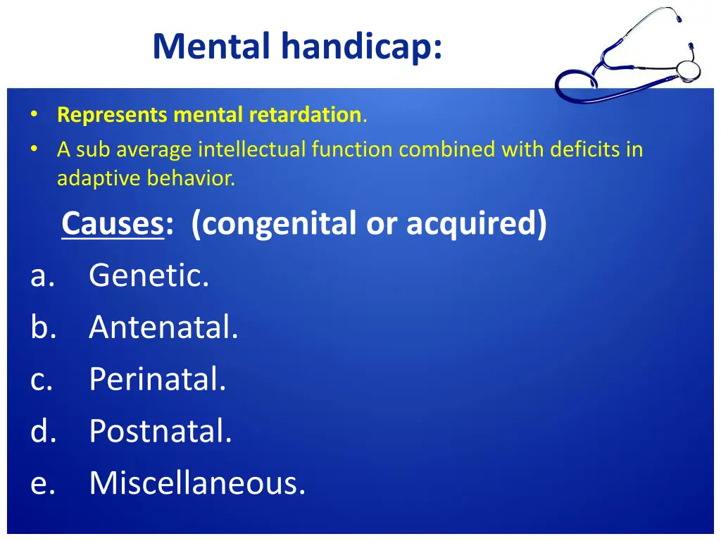 mental handicap