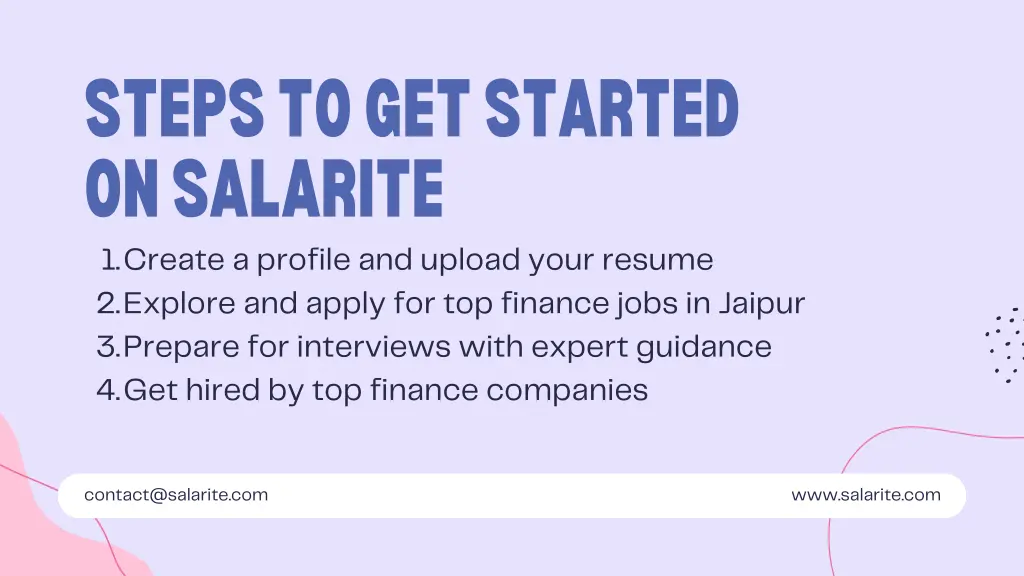 steps to get started on salarite